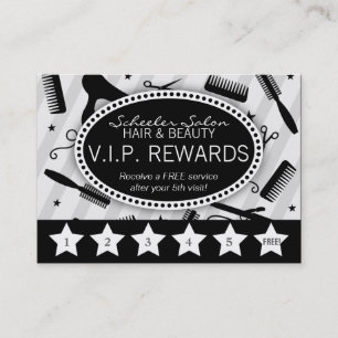 Grey & Black Salon Loyalty Card