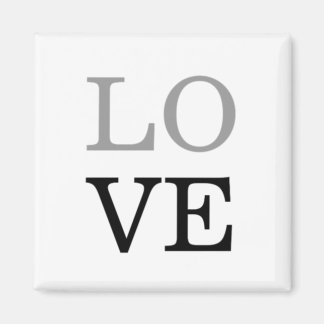 Grey Black Script Love Wedding  Magnet (Front)