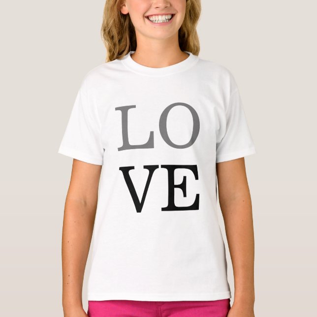 Grey Black Script Love Wedding  T-Shirt (Front)