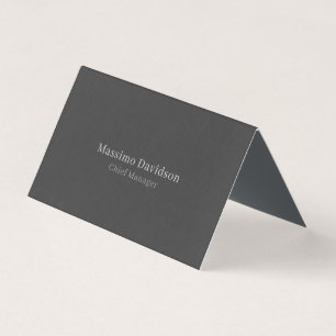 Grey Black Serif Font Matte Minimalist Profession Business Card