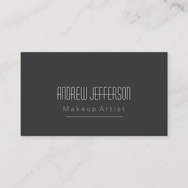 Grey Black Shadow Makeup Artist Business Card (Front)