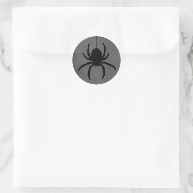 Grey Black Spooky Halloween Spider Favour Stickers (Bag)