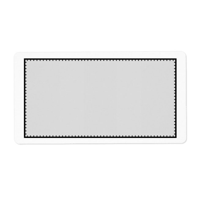 Grey Black Stitched Border Shipping Address Label (Front)