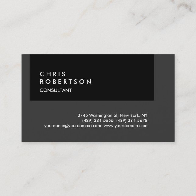 Grey Black Stripe Creative Business Card (Front)