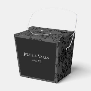 Grey & Black Swirl Gothic Wedding Favour Box