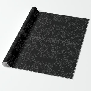 Grey & Black Swirl Gothic Wedding Wrapping Paper