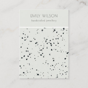 Grey Black Terrazzo Texture 2 Stud Earring Display Business Card