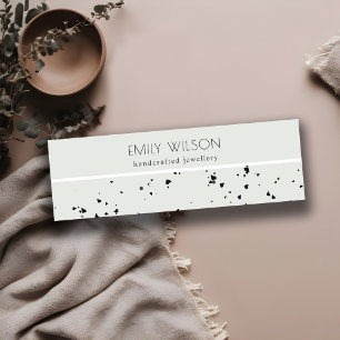 Grey Black Terrazzo Texture Stud Earring Display Mini Business Card