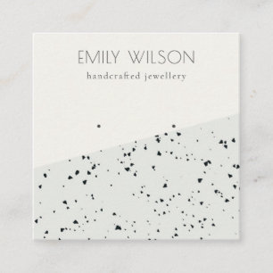 Grey Black Terrazzo Texture Stud Earring Display Square Business Card
