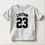 Grey & Black Toddler | Sports Jersey T-Shirt<br><div class="desc">Grey & Black Toddler | Sports Jersey Design • Toddler Fleece Sweatshirt</div>