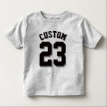 Grey & Black Toddler | Sports Jersey T-Shirt<br><div class="desc">Grey & Black Toddler | Sports Jersey Design • Toddler Fleece Sweatshirt</div>