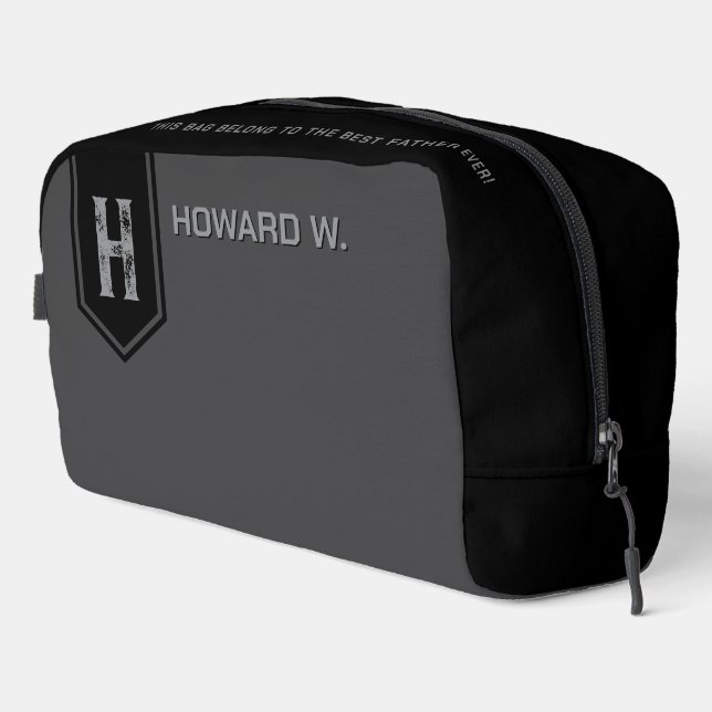 Grey Black Toiletry bag for Man/Father (Right Corner)