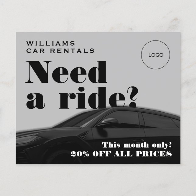 Grey black tone elegant automotive flyer (Front)