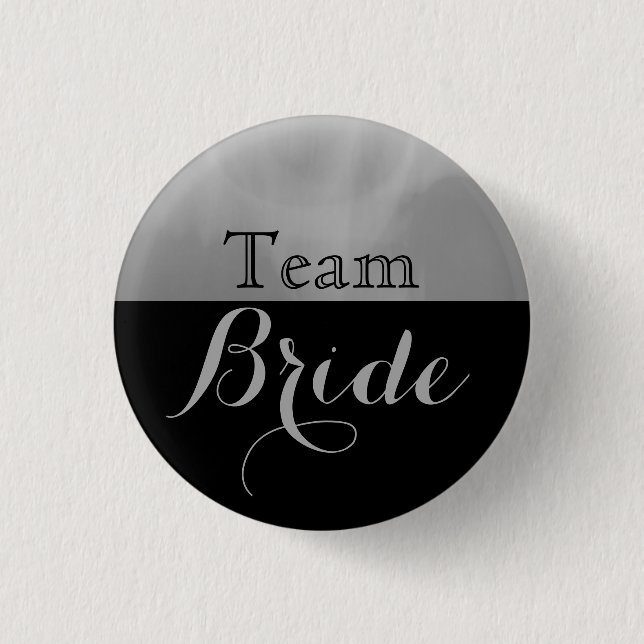 Grey & Black Wedding Team Bride 3 Cm Round Badge (Front)