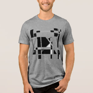 Grey Black White Gameboard Geometric MCM-inspired Tri-Blend Shirt
