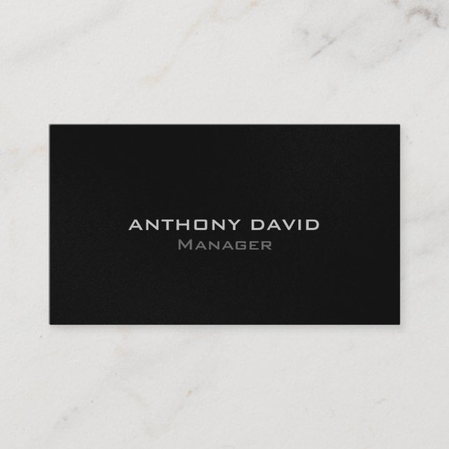 Grey Black White Modern Simple Business Card (Front)