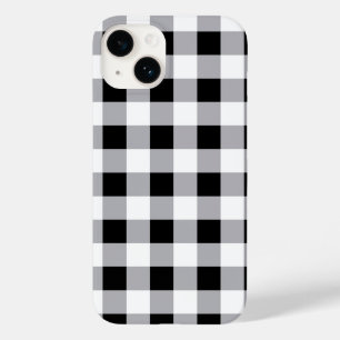 Grey Black White Plaid Check Pattern Case-Mate iPhone 14 Case