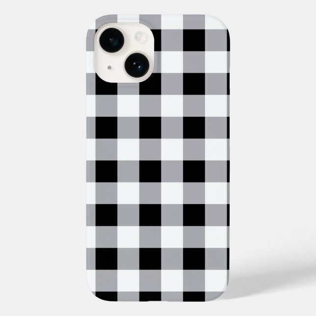 Grey Black White Plaid Check Pattern  Case-Mate iPhone Case (Back)