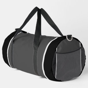 Grey Black White Stripe Duffle Bag