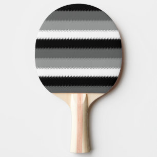 Grey Black White Stripes Design  Ping Pong Paddle