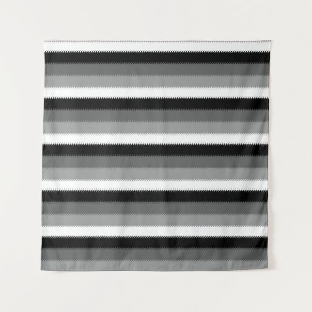 Grey Black White Stripes Design  Tapestry (Front)
