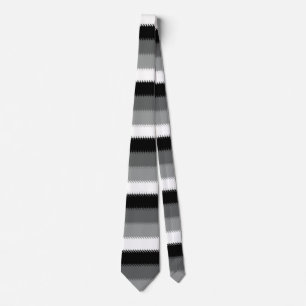 Grey Black White Stripes Design  Tie