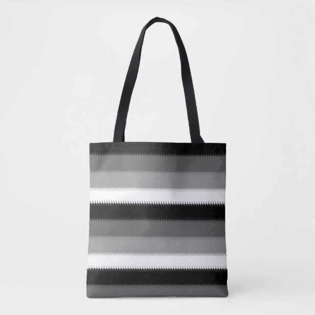 Grey Black White Stripes Design  Tote Bag (Front)