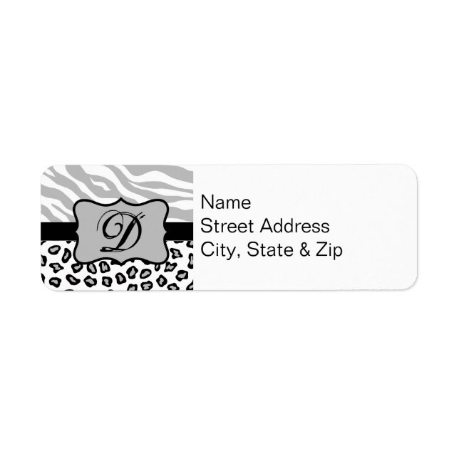 Grey, Black & White Zebra & Cheetah Personalised (Front)