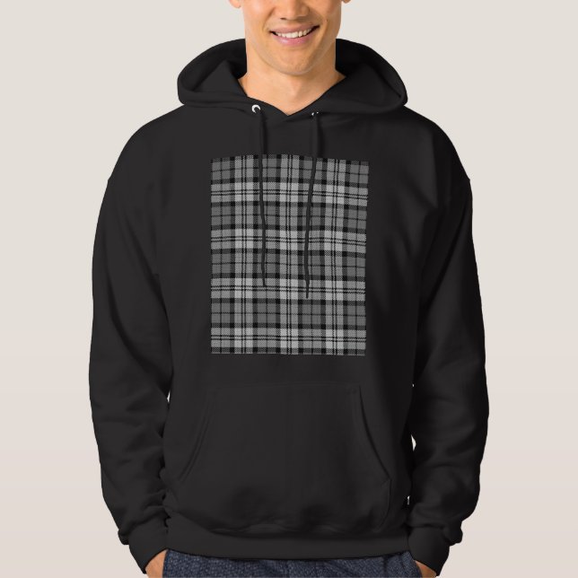  Grey Blackwatch Tartan Plaid Design  Hoodie (Front)