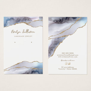Grey blue agate jewellery display card