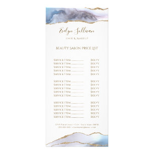 Grey blue agate price list rack card