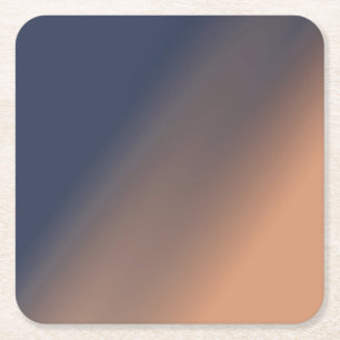 Grey-blue and beige gradient. square paper coaster