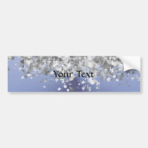 Grey blue and faux glitter bumper sticker