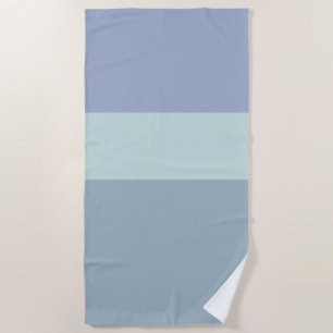 Grey Blue and Green Stripes Beach Towel