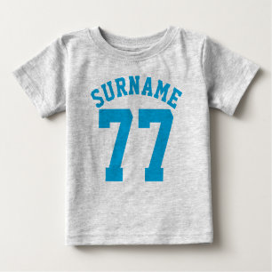 Grey & Blue Baby   Sports Jersey Design Baby T-Shirt
