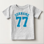 Grey & Blue Baby | Sports Jersey Design T-Shirt<br><div class="desc">Grey & Blue Baby | Sports Jersey Design • Baby Football Bodysuit</div>