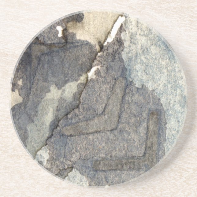 grey-blue background watercolor 2 coaster (Front)