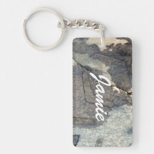 grey-blue background watercolor 2 key ring