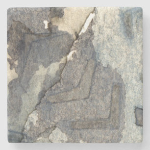 grey-blue background watercolor 2 stone coaster