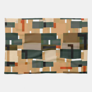 Grey Blue Brown Stripes Tea Towel