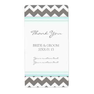 Grey Blue Chevron Wedding Labels