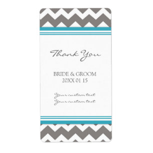 Grey Blue Chevron Wedding Labels