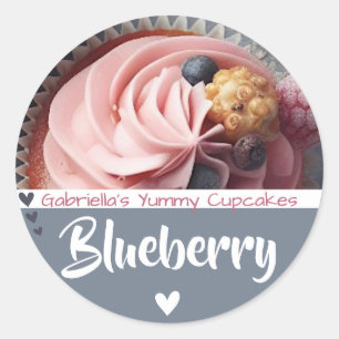 Grey Blue Cupcake Cake Photo Baking Product Labels