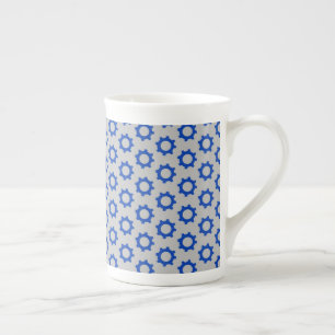 Grey Blue Gears Mechanical Engineer Mechanics Bone China Mug