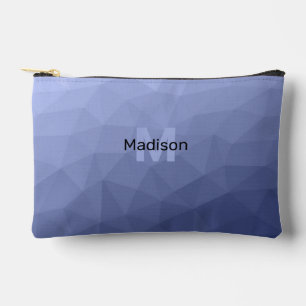 Grey blue geometric mesh pattern Monogram Accessory Pouch