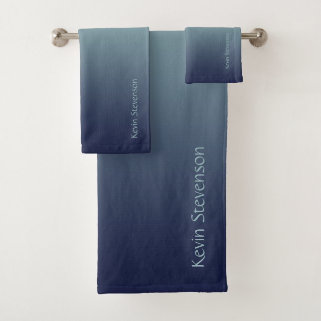Grey-blue gradient. bath towel set (Insitu)