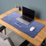 Grey blue gradient geometric mesh pattern Monogram Desk Mat<br><div class="desc">Monogram Personalise with your custom initial and name. Unique cool desk mat for his office,  room,  work,  man cave,  gaming room.. 
Blue grey Gradient Geometric Mesh Pattern. Subtle modern design Elegant and cool Triangle geometric mesh gradient.</div>