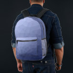 Grey blue Gradient Geometric Mesh Pattern Printed Backpack<br><div class="desc">Grey blue Gradient Geometric Mesh Pattern Printed Backpack. Cool fashion accessory bag for everyone. Blue Triangle geometric mesh with light to dark ombre gradient design.</div>