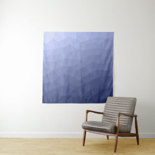 Grey Blue gradient geometric mesh pattern Tapestry