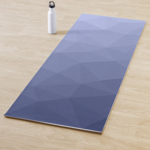 Grey blue gradient geometric mesh pattern yoga mat